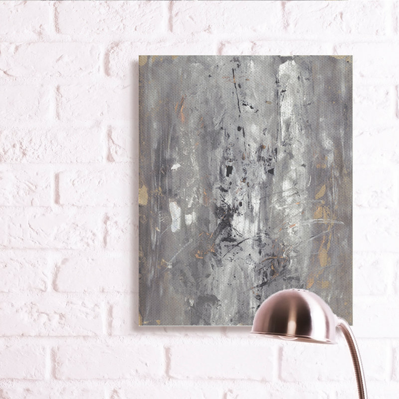 Conception abstraction inspirée de l'ancienne marque gris-brun, Toile tendue, H 40 po x l 30 po