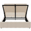 Lit tapissier beige avec rangement hydraulique efficace