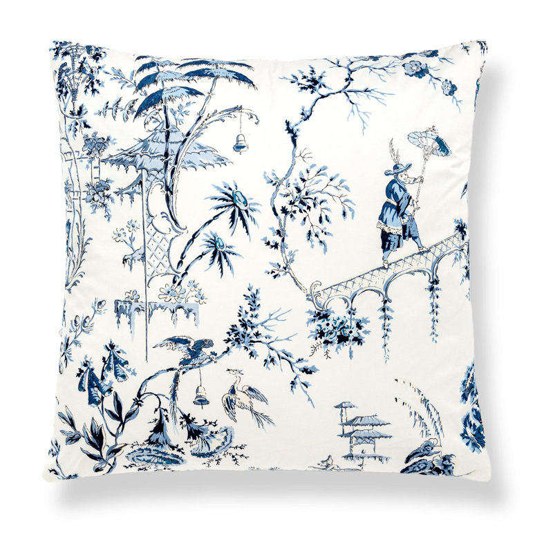 Coussin Nanjing, Bleu porcelaine