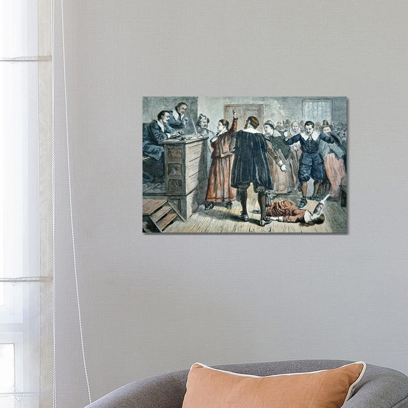 Witches of Salem - a Girl Bewitched at a Trial in 1692 1 Piece Wrapped Canvas Painting