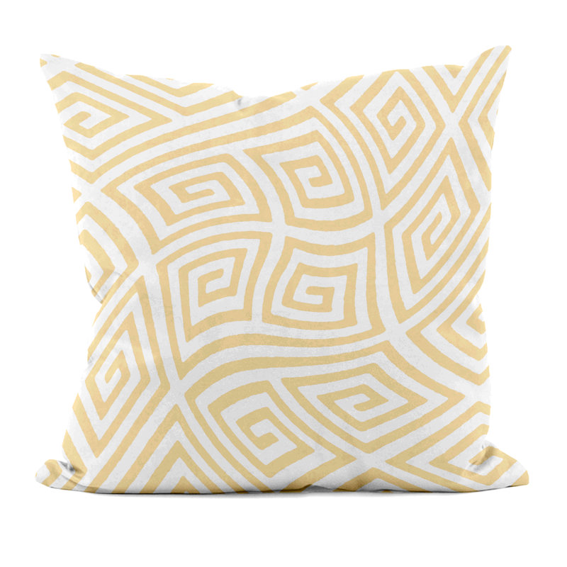 Reversible Throw Pillow, 20" H x 20" W, Yellow Haze