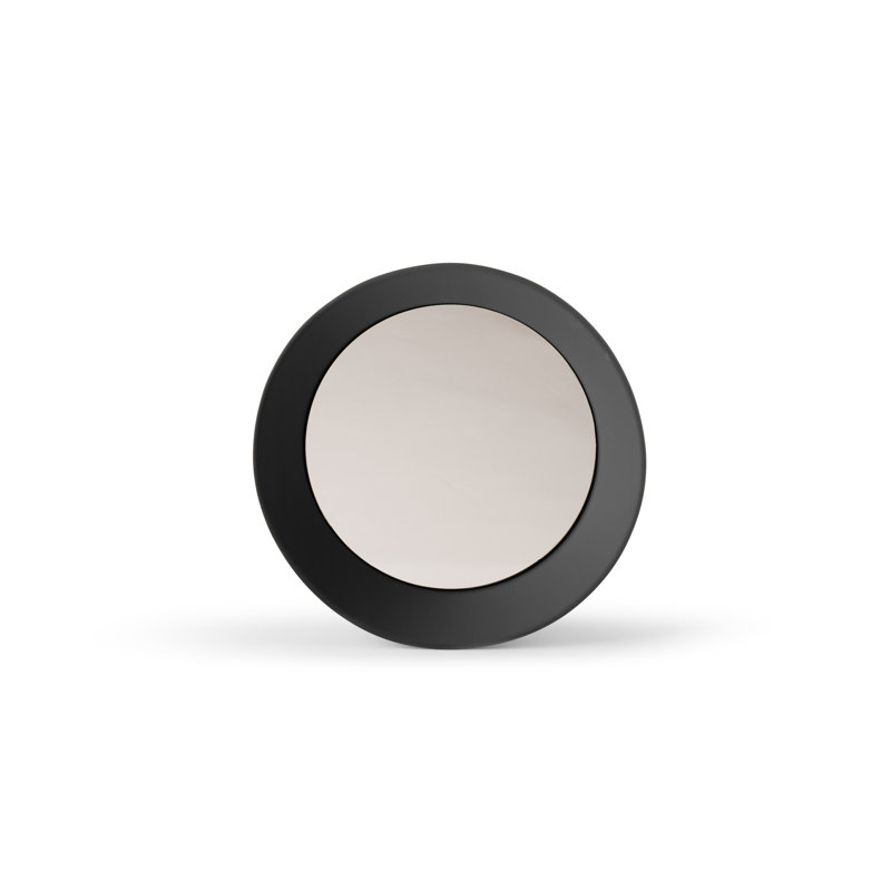 Metal Flat Mirror, 9 cm H x 40 cm W, Black
