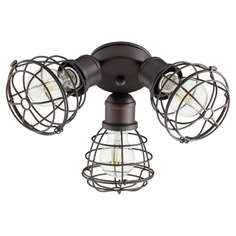 Ventilateur de plafond universel à 3 lumières, Bronze huilé