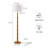 Sculptural Bamboo-Style 62" Floor Lamp With Ivory Linen Shade, Rotary Switch, LED Bulb Included