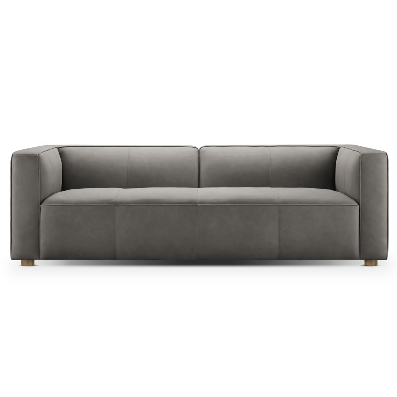 JoJo Fletcher Matteo Nubuck Leather Sofa, Gray