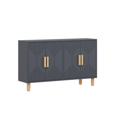 Modern Anthracite Console Table, 47.2 x 29.0 x 11.6 inches | 100% Melamine Coated Particle Board, Thickness: 0.7 inches | Stylish Geometric Design, Perfect for Entryway or Living Room, Durable & Elegant