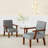 Set of 2 Fabric Upholstered Accent Armchairs with Round Wooden Dining Table-1502372859