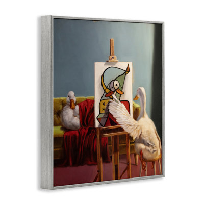 Duckcasso, peintre rigolo, giclée encadrée, design par Lucia Heffernan