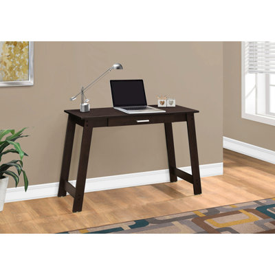Bureau moderne avec rangement - Stratifié brun, 45,7 cm de large, meuble fonctionnel pour la maison inclus, hauteur 76,2 cm