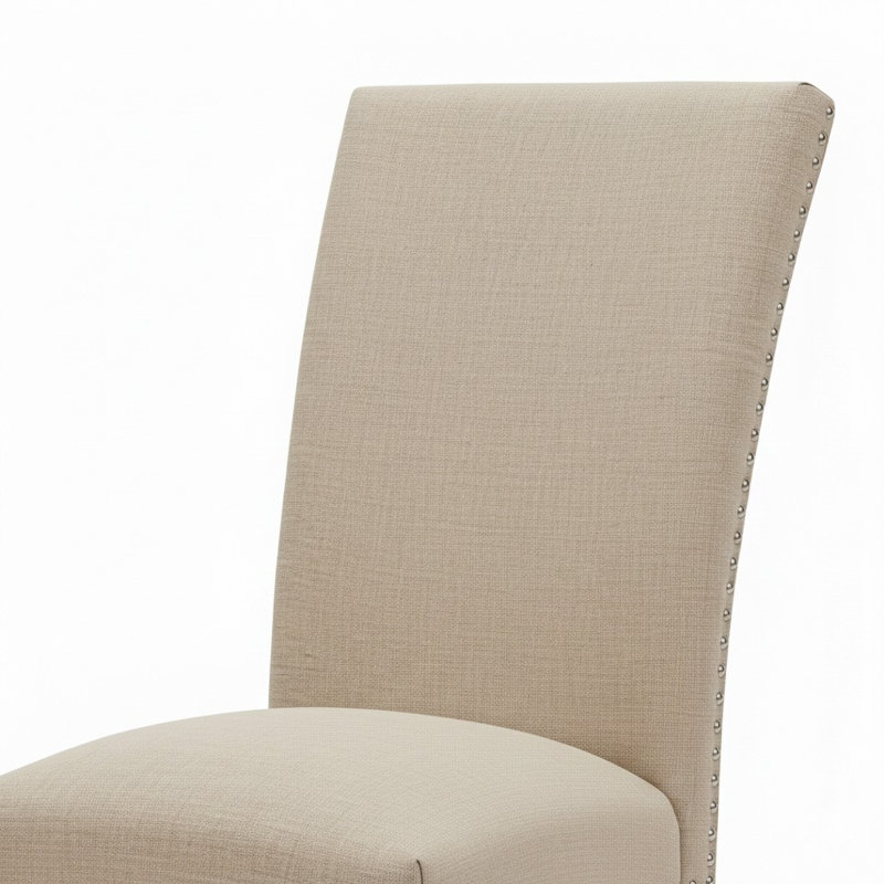 Ensemble de 2 chaises d'appoint rembourrées Jaynes Beige