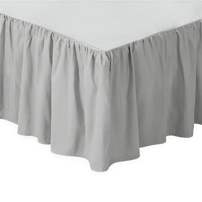 400TC Sateen Solid Cotton Gathered Bed Skirt Upto 50" Drop Length
