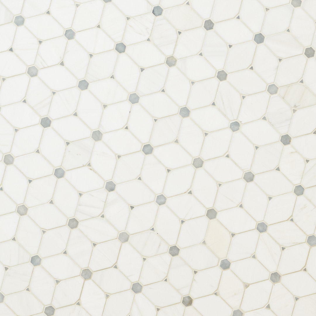 11 in. x 13 in. Polished Marble Mosaic Floor and Wall Tile Ackland 