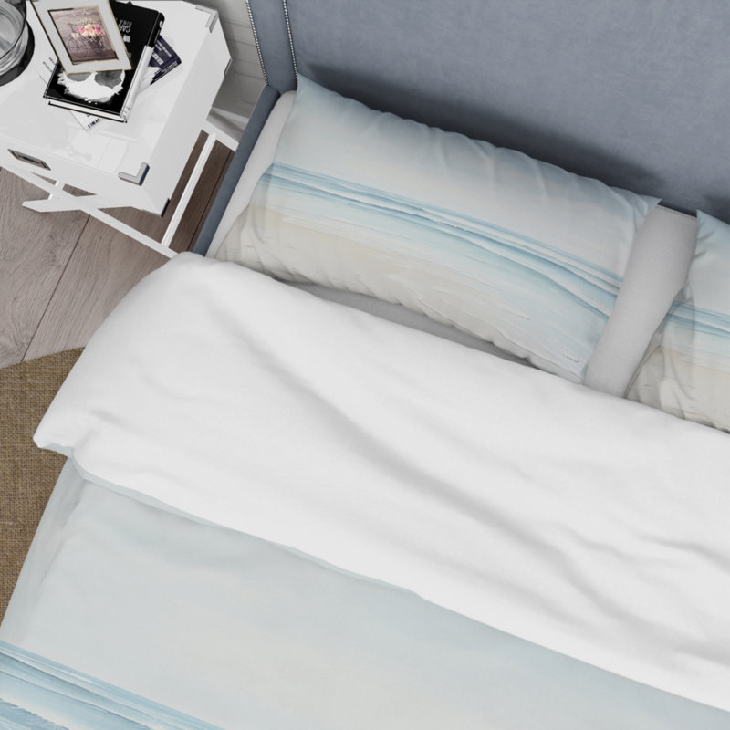 Beach Photo Tranquil Waters I - Nautical & Beach Duvet Cover Set, Twin Duvet Cover + 1 Standard Sham