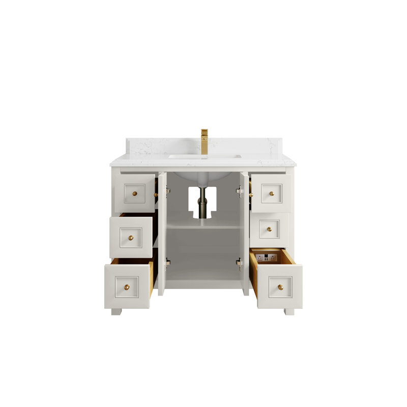 Meuble-lavabo simple en albâtre avec quartz Cove Nashville, Empira