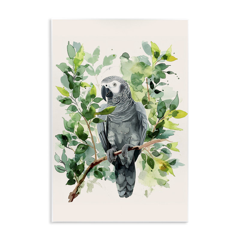 Art mural perroquet perché tropical par LSR Design Studio, H 15 po x l 10 po