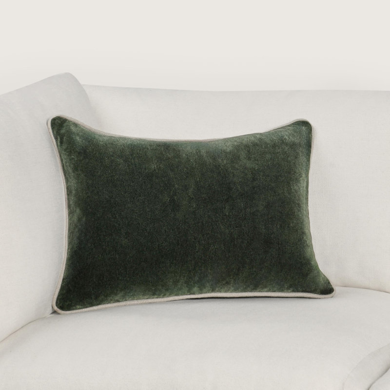 Harriet Pillow Cover & Insert, Rectangle 14"H x 20"W, Forest Green