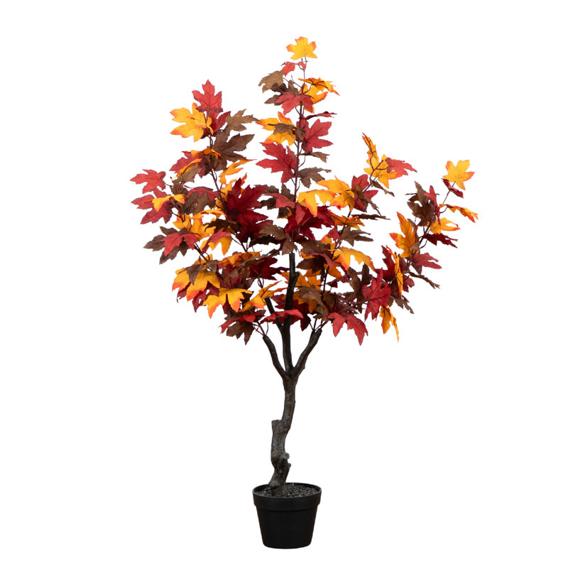 Arbre d'automne artificiel érable rustique Autumn, Orange fumé, H 52 po x l 26 po x P 26 po