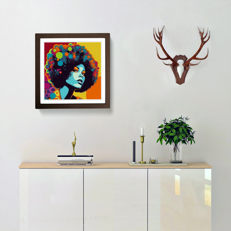 Single Picture Frame Print on Wood, Walnut Framed