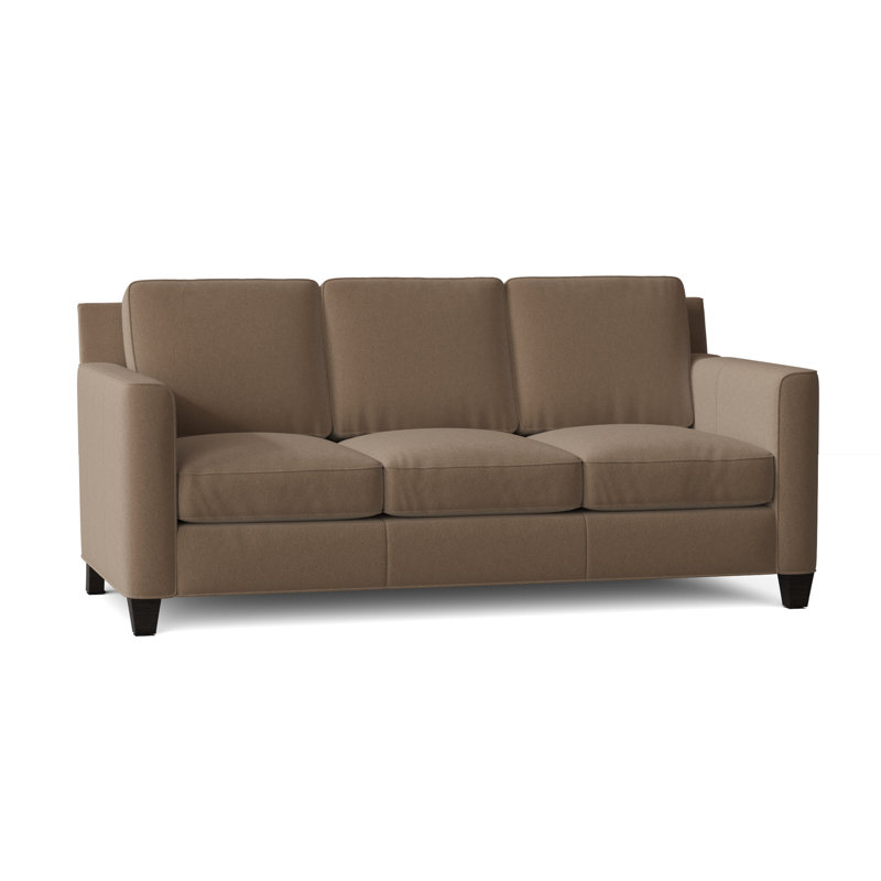 Yorba Leather Sofa, Empyrean Tweed Genuine Leather, Cobblestone