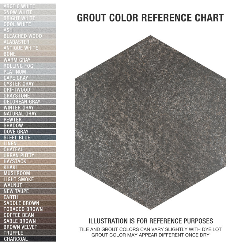 Nagpur Grand Hex 19'' x 22'' Ceramic Wall & Floor Tile, Gray