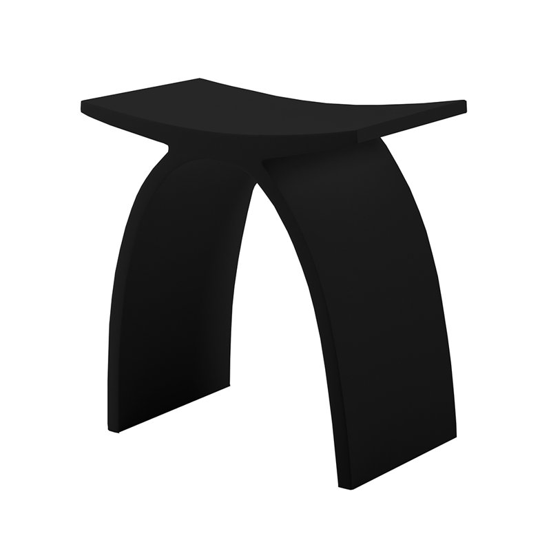 Ovale Accent Stool, Matte Black