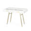 Table d'appoint éblouissante - deux faux bois blancs avec pieds de champagne dorés