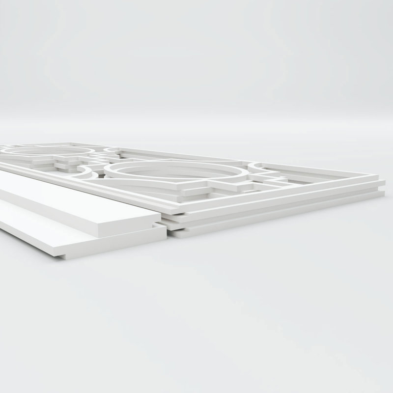 Ensemble de lambris en gypse et PVC, H 44 po x l 94,5 po x P 0,625 po