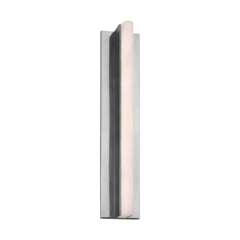 Linea LED Flush Mounted Sconce, 15" H x 2.6" W x 3" D, Antique Nickel