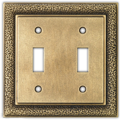 Hammered 2-Gang Toggle Light Switch Wall Plate