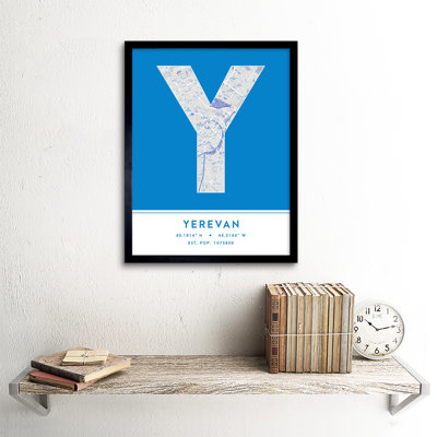 Yerevan Armenia City Map - Single Picture Frame Typography