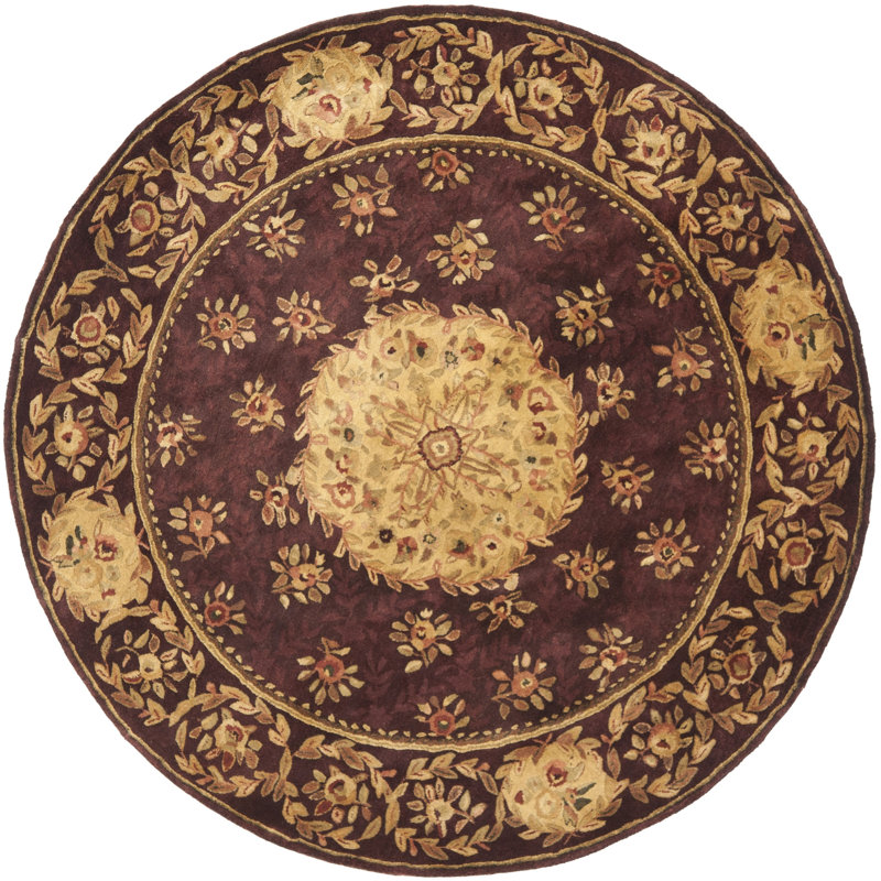 Loren Hand-Tufted Wool Brown Area Rug, Round 4'