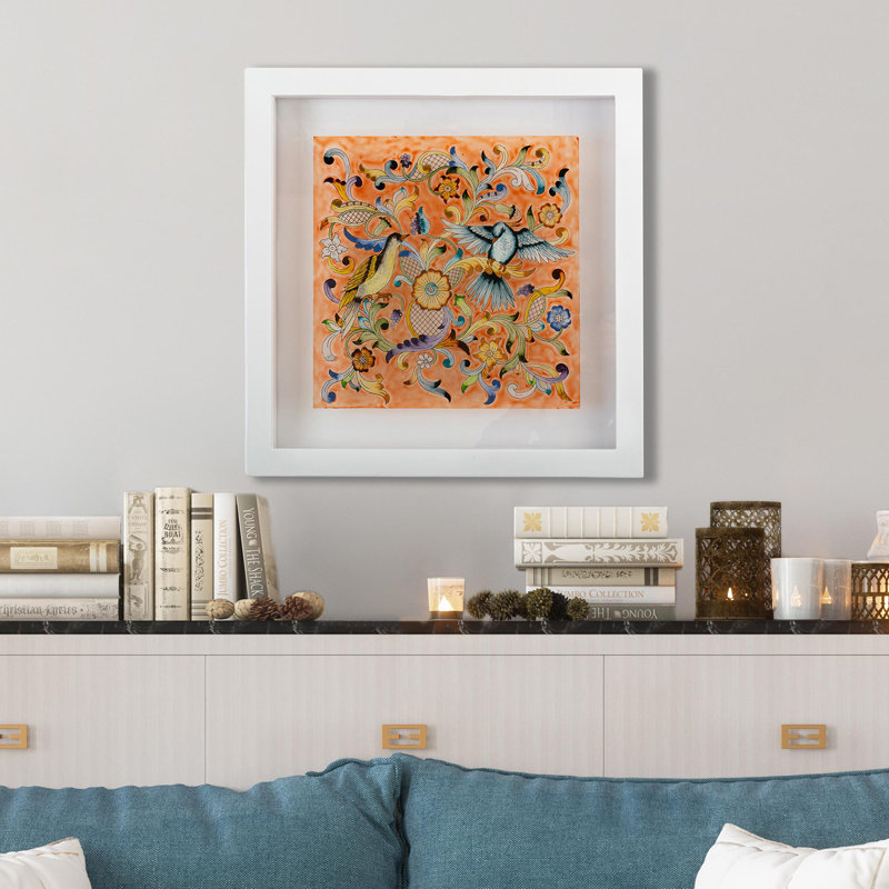 Art mural en verre Bungalow Rose, gris