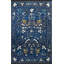 Tapis décoratif bleu marine à motif floral-1190883761