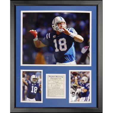 Indianapolis Colts Peyton Manning Autographed Framed Blue