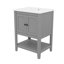 Meuble-lavabo moderne 24 po avec lavabo en céramique exquis et tablette ouverte-118041296