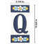 Sevillano 2.13" x 4.38" Ceramic Floral Address Letter Wall Tile in White/Blue