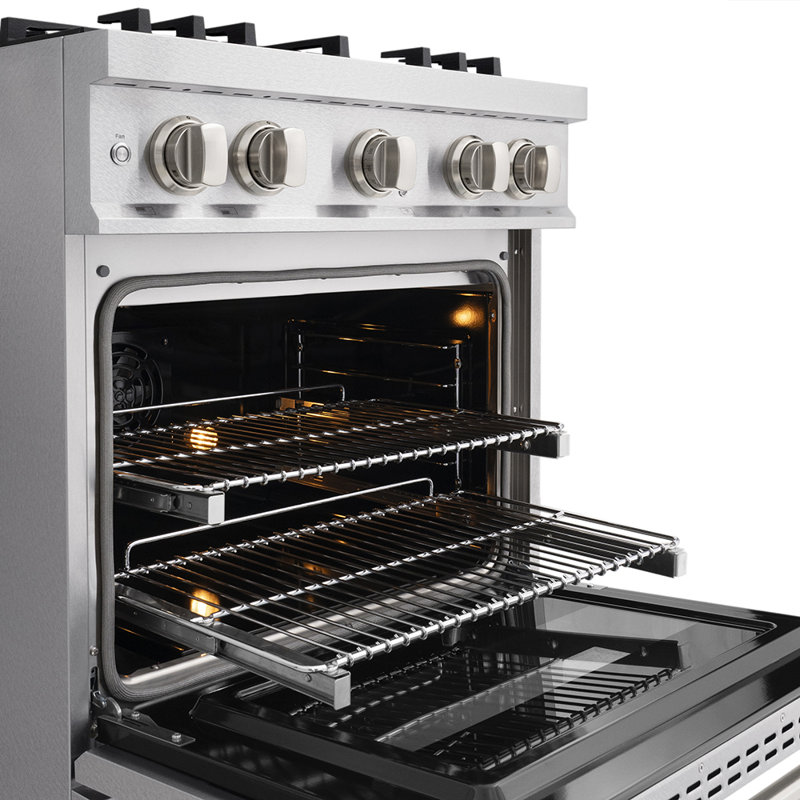 ZLINE 30 in. Classic Gas Range with DuoPro Cooktop and Convection Oven in Black Stainless Steel, Satin Stainless Steel