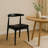 Clontz Conde Wooden Farmhouse Dining Chairs – Mid-Century Modern Design with PU Leather Cushion Seat (Set of 2)