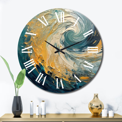 Horloge murale spirales abstraites Golden Ocean