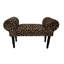 Upholstered Leopard Print Window Seat | Soft Foam Cushion, Elegant Wooden Frame, Decorative Bench Seating