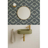 Drawing Room Leaf - Pewter Blue Wallpaper