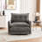 36.3" Chenille Rotatable Upholstered Sofa Chair With Side Pockets-905065913