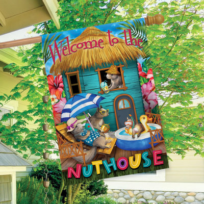 Summer Nuthouse Humor House Flag