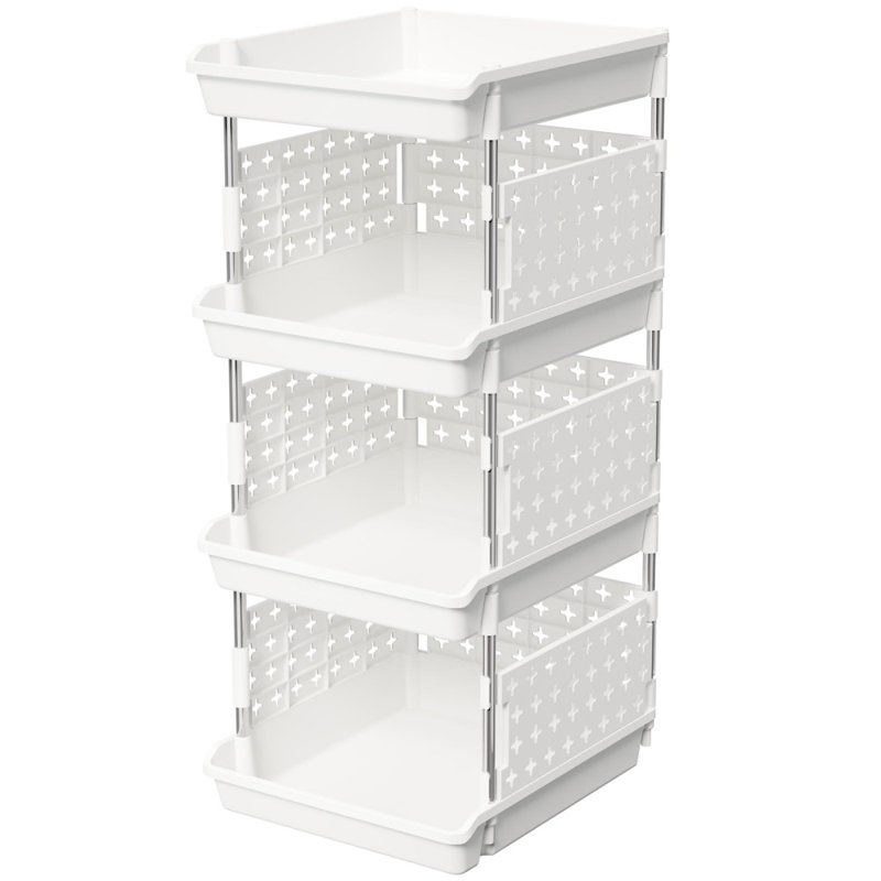 Paniers de rangement en plastique empilables