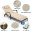 Ensemble de 2 chaises longues d'extérieur en rotin, chaises de piscine inclinables réglables avec coussins