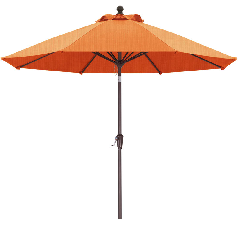 Parasol de marché en oléfine 9 'avec inclinaison et manivelle, Clémentine
