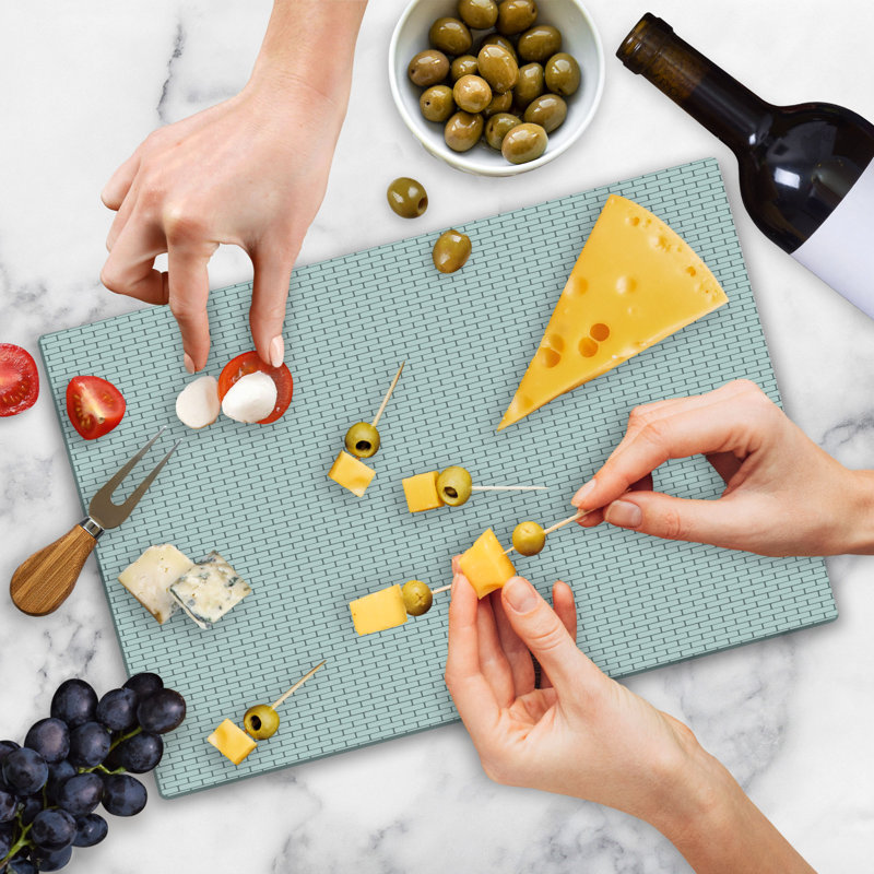 Ambesonne Brick Cutting Board Large Size Basic Street Wall Structure Dimgray and White