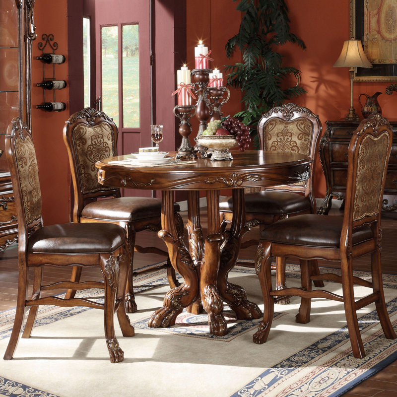 Chaises à hauteur de comptoir beige et chêne cerise (ensemble de 2)
