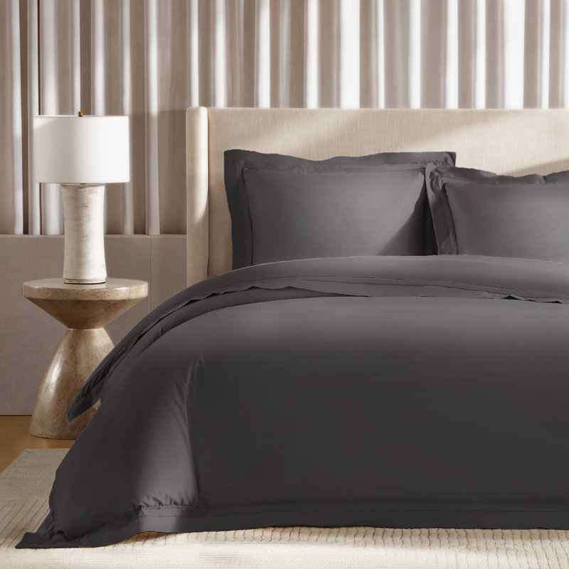 Yalda Comforter Set Comforter Set, King, Charcoal