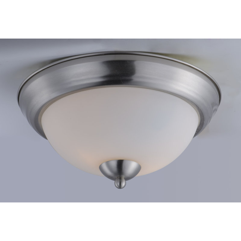 Glass Flush Mount, 5.5" H x 11.25" W x 11.25" D, Satin Nickel